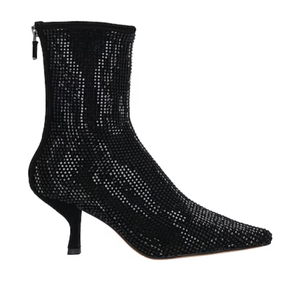 LOLA CRUZ Black Crystal Ankle Boots sz 39 us 9